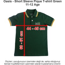 Oasis International School Short Sleeve Pique T-Shirt Green 11-12 Age