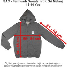 Sev Amerikan Koleji Fermuarlı Sweatshirt Koyu Gri Melanj 13-14 Yaş