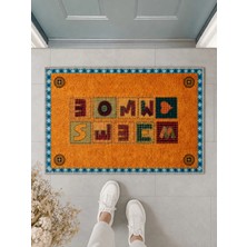 Suare Concept Home Sweet Home Kırkyama Desenli Kapı Önü Paspası 40X60 cm - Dijital Baskılı Yıkanabilir Kaymaz Taban Paspas