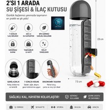 Mavi Concept Su Şişesi & Ilaç Kutusu 2'si 1 Arada 600 ml Matara Suluk