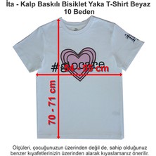 Ita Okulları Kalp Baskılı Bisiklet Yaka T-Shirt Beyaz 10 Beden