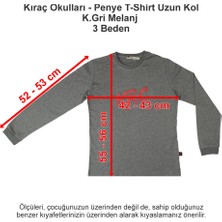 Kıraç Okulları Penye T-Shirt Uzun Kol Koyu Gri Melanj 3 Beden