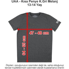 Üsküdar Amerikan Lisesi Kısa Penye Koyu Gri Melanj 13-14 Yaş