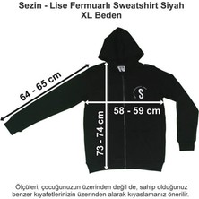 Özel Sezin Okulu Lise Fermuarlı Sweatshirt Siyah Xl Beden