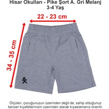 Hisar Okulları Pike Şort Açık Gri Melanj 3-4 Yaş