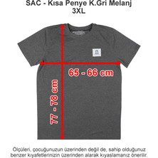 Sev Amerikan Koleji Kısa Penye Koyu Gri Melanj 3xl