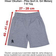 Hisar Okulları Pike Şort Açık Gri Melanj 7-8 Yaş