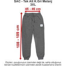Sev Amerikan Koleji Tek Alt Koyu Gri Melanj 3 Iplik 3xl