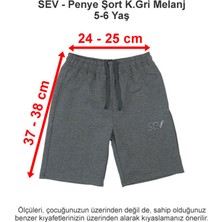 Sev Okulları Penye Şort Koyu Gri Melanj 5-6 Yaş