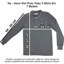 Ita Okulları Uzun Kol Polo Yaka T-Shirt Gri 7 Beden