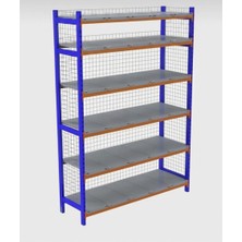 Alanraf Katlı Depo Rafı Tel Kafesli 50X180X200 cm Hafif Rack Raf 300-350 kg Taşıma Kapasiteli6