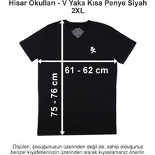 Hisar Okulları V Yaka Kısa Penye Siyah 2xl