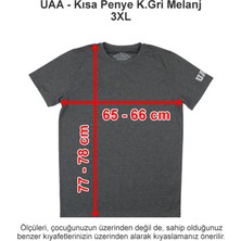 Üsküdar Amerikan Lisesi Kısa Penye Koyu Gri Melanj 3 Xl