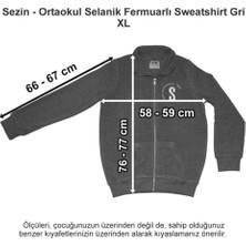 Özel Sezin Okulu Ortaokul Selanik Fermuarlı Sweatshirt Gri Xl Beden