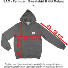 Sev Amerikan Koleji Fermuarlı Sweatshirt Koyu Gri Melanj L