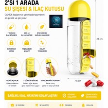 Mavi Concept Su Şişesi & Ilaç Kutusu 2'si 1 Arada 600 ml Matara Suluk
