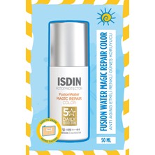 Isdın Fotoprotector Fusion Water Magic Repair Color SPF50 50ML | Cilt Esnekliğini Destekleyici Renkli Yüz Güneş Kremi