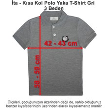 Ita Okulları Kısa Kol Polo Yaka T-Shirt Gri 3 Beden
