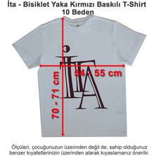 Ita Okulları Bisiklet Yaka Kırmızı Baskılı T-Shirt 10 Beden