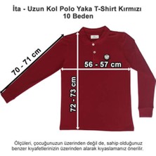 Ita Okulları Uzun Kol Polo Yaka T-Shirt Kırmızı 10 Beden