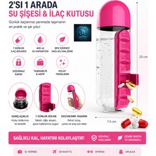 Mavi Concept Su Şişesi & Ilaç Kutusu 2'si 1 Arada 600 ml Matara Suluk