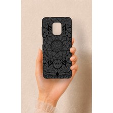 Vip Case Redmi Note 9 Pro 9s Uyumlu Siyah Beyaz Mandala Desenli Silikon Kılıf