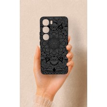 Vip Case Vivo V40 Lite 5g Uyumlu Siyah Beyaz Mandala Desenli Silikon Kılıf
