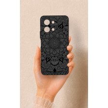 Vip Case Vivo Y28 Uyumlu Siyah Beyaz Mandala Desenli Silikon Kılıf