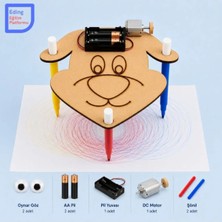 Fapatech Stem Ahşap Basit Elektrik Devresi Dog Ressam Robot Kendin Yap| Dıy Robot Kit | Fen Bilimleri ve Maker Eğitim Seti