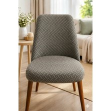 Arife Home Mutfak Sandalye Kılıfı-Tuğla Desen Tek Adet Kaliteki Tam Saran Yıkanabilir Oval Sandalye Örtüsü Chair Cover