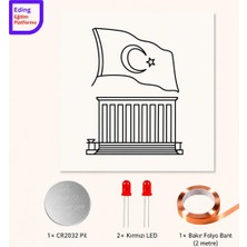 Fapatech Eding Lightcircuit Anıtkabir Atatürk Elektrik Kağıt Devre Eğitim Kiti | Paper Circuits Elektrik Deney| Stem CR2032 LED ve Bakır Iletken Bant