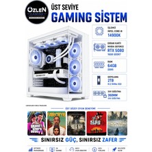 Özlen XXL16 İ9 14900K RTX 5080 16GB 64GB DDR5 RAM 2TB M.2 SSD Üst Seviye Beyaz Oyuncu Bilgisayarı