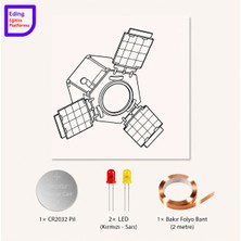 Fapatech Eding Lightcircuit Yerli ve Milli Araçlarımız Göktürk Kağıt Devre Eğitim Kiti | Paper Circuits Elektrik Deney| Stem CR2032 LED ve Bakır Iletken Bant