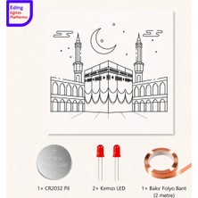 Fapatech Eding Lightcircuit Kâbe ve Hilal Dinimi Öğreniyorum Kağıt Devre Eğitim Kiti | Paper Circuits Elektrik Deney| Stem CR2032 LED ve Bakır Iletken Bant