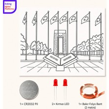 Fapatech Lightcircuit Çanakkale Şehitler Anıt Elektrik Kağıt Devre Eğitim Kiti | Paper Circuits Elektrik Deney| Stem CR2032 LED ve Bakır Iletken Bant