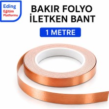 Fapatech Bakır Folyo Iletken Bant 5 mm x 1 Metre – Kağıt Devre Etkinlik , Elektronik Devre ,vitray ve Rezistans Için Yapışkanlı Bakır Folyo Bant