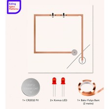 Fapatech Eding Lightcircuit Seri Elektrik Devresi Kağıt Devre Eğitim Kiti | Paper Circuits Elektrik Deney| Stem CR2032 LED ve Bakır Iletken Bant