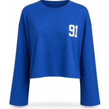 Purple By Banu Saks Rakam Baskı Detay Modal Sweatshirt