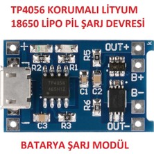 Fapatech TP4056 1A Lipo - Li Ion Pil Şarj Devresi Micro USB Girişli - 1s Lipo Pil Uyumlu