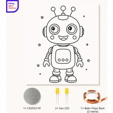Fapatech Lightcircuit Stem Robot Elektrik Kağıt Devre Eğitim Kiti | Paper Circuits Elektrik Deney| Stem CR2032 LED ve Bakır Iletken Bant