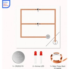 Fapatech Eding Lightcircuit Paralel Elektrik Devresi Kağıt Devre Eğitim Kiti | Paper Circuits Elektrik Deney| Stem CR2032 LED ve Bakır Iletken Bant