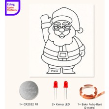 Fapatech Lightcircuit Noel Baba Elektrik Kağıt Devre Eğitim Kiti | Paper Circuits Elektrik Deney| Stem CR2032 LED ve Bakır Iletken Bant