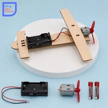 Fapatech Ahşap Elektrikli Vecihi Model Uçak Kiti Dıy Kendin Yap | Wooden Electric Vecihi Airplane Stem Kit | Dc Motor ve Pervane | Fen Bilimleri Eğitici Deney Seti