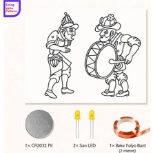 Fapatech Lightcircuit Hacivat ve Karagöz Elektrik Kağıt Devre Eğitim Kiti | Paper Circuits Elektrik Deney| Stem CR2032 LED ve Bakır Iletken Bant