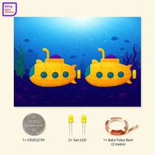 Fapatech Lightcircuit Denizaltı Fen Bilim Deneyi Kağıt Devre Eğitim Kiti | Paper Circuits Elektrik Deney| Stem CR2032 LED ve Bakır Iletken Bant