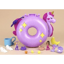 Polly Pocket Unicorn Temalı Oyun Seti HKV34 12 Aksesuar ile Büyülü Havuz Partisi Deneyimi