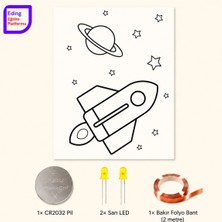 Fapatech Lightcircuit Yıldız Roket Elektrik Kağıt Devre Eğitim Kiti | Paper Circuits Elektrik Deney| Stem CR2032 LED ve Bakır Iletken Bant