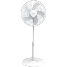 Kumtel KTF-350 Beyaz 16 İnç Ayaklı Vantilatör 50 W, 5 Pervaneli, 3 Kademeli, 121 cm Ayarlanabilir Yükseklik
