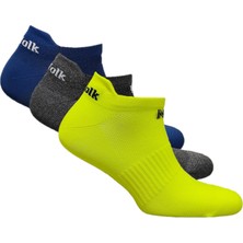 Norfolk Izzy Multi-Sport Düşük Kesim Spor Çorabı %98 Polyester 3'lü Paket Dikişsiz Burun Sarı-Gri-Lacivert