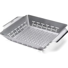 Weber Deluxe Grilling Basket 6434 – Sebze & Küçük Parça Izgara Sepeti Paslanmaz Çelik Tel | Derin Sepet Tasarımı | Çok Yönlü Pişirme